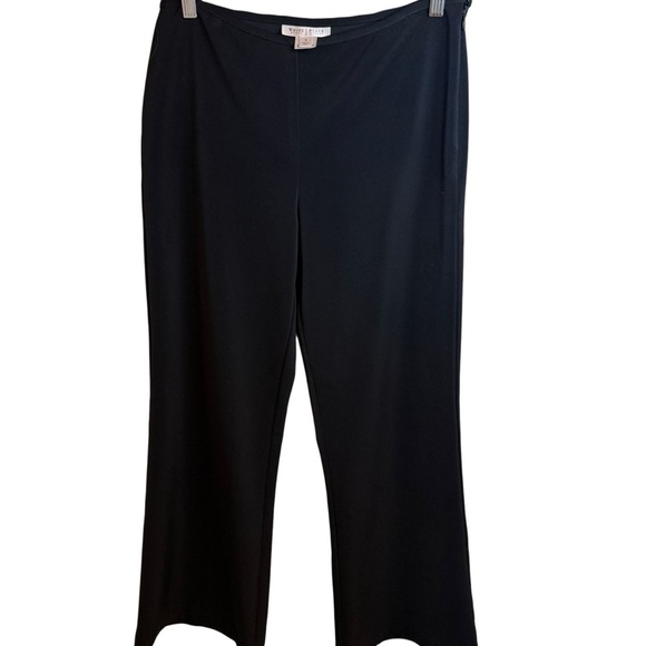 White House Black Market | Classic Black Wide Leg Pants with Side Zip | Sz 8 - Picture 1 of 7